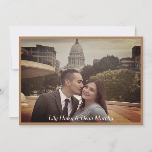 Elegante Art Nouveau Floral Save the Date (Achterkant)