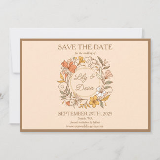 Elegante Art Nouveau Floral Save the Date