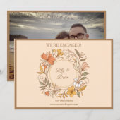 Elegante Art Nouveau Floral Verloving Aankondiging (Voorkant / Achterkant)