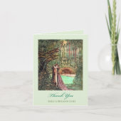 Elegante Art Nouveau Forest bruiloft Bedankkaart (Voorkant)