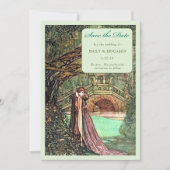 Elegante  Art Nouveau Forest bruiloft Save The Date (Voorkant)