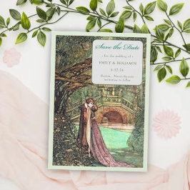Elegante  Art Nouveau Forest bruiloft Save The Date