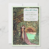 Elegante Art Nouveau Forest bruiloft Save The Date (Voorkant)