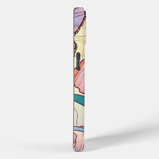 Elegante Art Nouveau Glas in lood Iris Vlinder Case-Mate iPhone Case (Achterkant / Rechts)