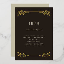 Elegante Art Nouveau goud folie uitnodiging