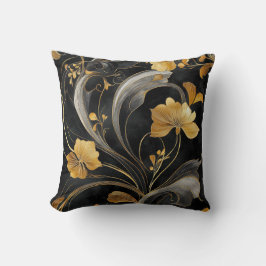 Elegante Art Nouveau Gouden Flora Kussen