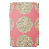 Elegante art nouveau gouden perzik rond medaillon badmat (Voorkant Verticaal)