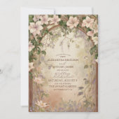 Elegante Art Nouveau-huwelijk Kaart (Voorkant)