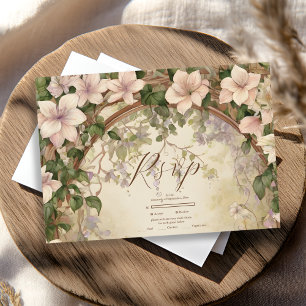 Elegante Art Nouveau-huwelijk RSVP Kaartje