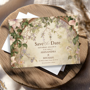Elegante Art Nouveau-huwelijk Save The Date