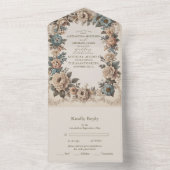 Elegante Art Nouveau huwelijksuitnodiging All In One Uitnodiging (Binnen)