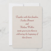 Elegante Art Nouveau huwelijksuitnodiging met bloe Kaart (Achterkant)