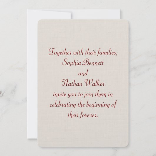 Elegante Art Nouveau huwelijksuitnodiging met bloe Kaart (Achterkant)