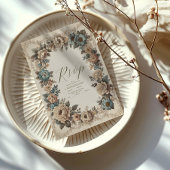 Elegante Art Nouveau huwelijksuitnodiging RSVP Kaartje