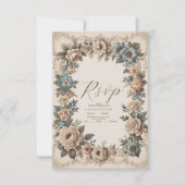 Elegante Art Nouveau huwelijksuitnodiging RSVP Kaartje (Voorkant)