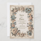 Elegante Art Nouveau huwelijksuitnodiging Save The Date (Voorkant)