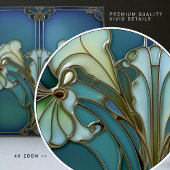 Elegante Art Nouveau Iris Bloom Keramische Tegel Tegeltje