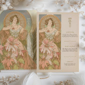 Elegante Art Nouveau Menu Kaart Bloemengodin