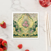 Elegante Art Nouveau Metaal Goud Roze Rozen Eettaf Servet (Insitu)