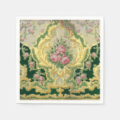 Elegante Art Nouveau Metaal Goud Roze Rozen Eettaf Servet (Voorkant)