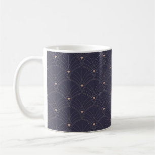 Elegante art nouveau, minimalistisch patroon. koffiemok