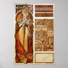 Elegante Art Nouveau Paris 1900 Mucha Poster