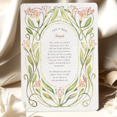 Elegante Art Nouveau Peach Lily bruiloft Kaart