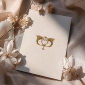 Elegante Art Nouveau Peacock Bruiloft Kaart