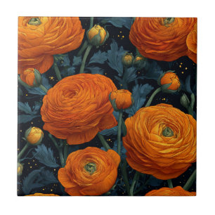 Elegante Art Nouveau Ranunculus Tegels Voor Keuken Tegeltje
