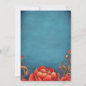 Elegante  art nouveau rode pioenen mucha kaart (Achterkant)