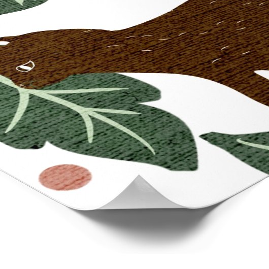 Elegante Art Nouveau Rood Bruin-Zwart Kat- Poster (Hoek)