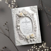 Elegante Art Nouveau Roos Lijst bruiloft Kaart