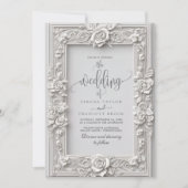 Elegante Art Nouveau Roos Lijst bruiloft Kaart (Voorkant)