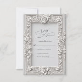 Elegante Art Nouveau Roos Lijst bruiloft RSVP Kaartje (Voorkant)