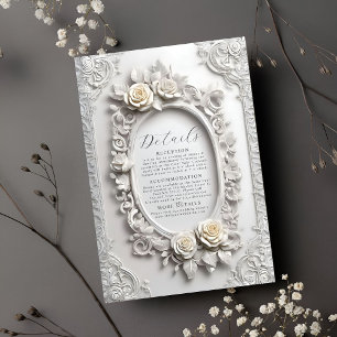 Elegante Art Nouveau Roos Lijst Details Informatiekaartje