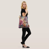 Elegante Art Nouveau Roze Rozentuin Tote Bag (Op model)