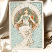 Elegante Art Nouveau Trouwdiner Menu Mucha Kaart
