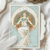 Elegante Art Nouveau Trouwdiner Menu Mucha Kaart