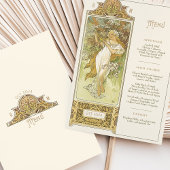 Elegante Art Nouveau Trouwdiner Menu Mucha Kaart