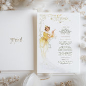 Elegante Art Nouveau Trouwdiner Menu Mucha Kaart