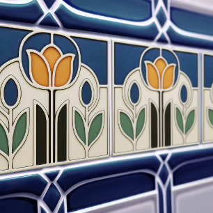 Elegante Art Nouveau Tulp Keramische Tegel Tegeltje