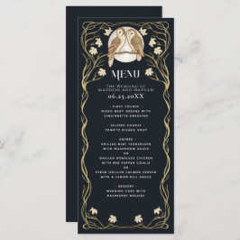 Elegante Art Nouveau Uilen Bruiloft Menu