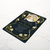 Elegante Art Nouveau Uilen bruiloft uitnodiging (Gedraaid)