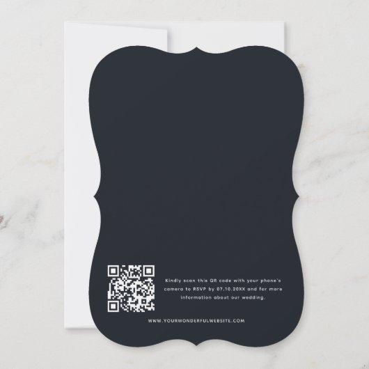 Elegante Art Nouveau Uilen QR Code Huwelijk Kaart (Achterkant)