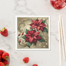 Elegante Art Nouveau vakantie Poinsettia Découpage