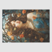 Elegante Art Nouveau  Victoriaans Godin Tissuepapier (Voorkant)