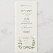 Elegante art nouveau vintage bloem bruiloftsprogra programmakaart (Achterkant)