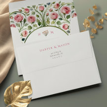Elegante Art Nouveau volledig bedrukte bruiloft en