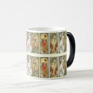 Elegante Art Nouveau Vrouw Vintage Poster Magische Mok