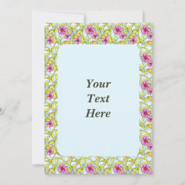 Elegante Art Nouveau Waterverf Bloemenuitnodiging Kaart